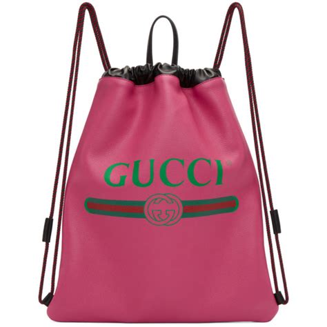 pink and red gucci backpack|gucci drawstring backpacks.